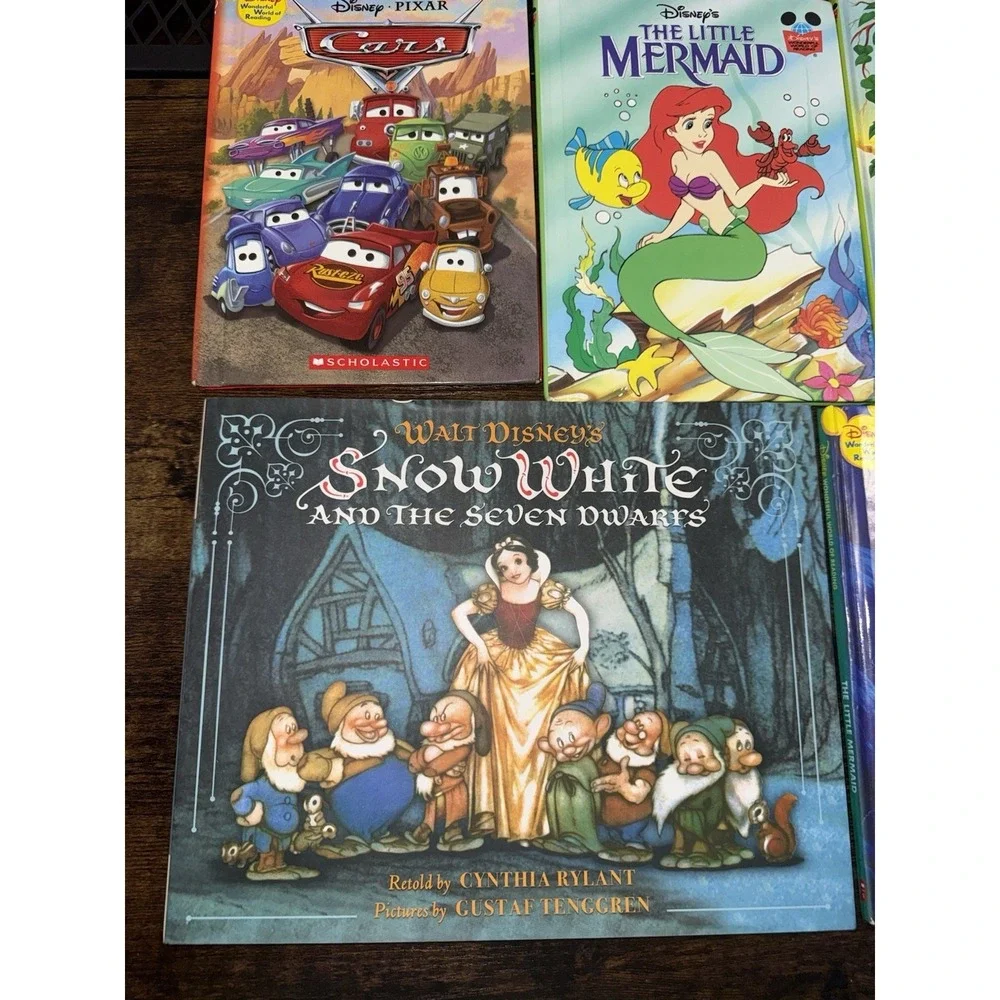 Disney Kids Book Lot5 Cars Little Mermaid‎ Snow White Dumbo Hardcover Storybooks